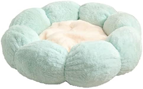 Round Flower Cats Winter Warm Plush Litter Pet Nest Pad for All Seasons Improve Sleep Bed for