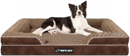 Orthopedic Dog Beds for Large Dogs, Memory Foam Dog Bed, Dog Sofa(Brown, L)