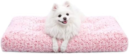 KSIIA Washable Dog Bed Medium Size Dog Crate Bed Plush Pet Mat 29"x21" Pink