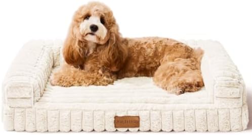 Orthopedic Medium Dog Bed Furry Pet Bed, Washable Cover 30''X20''