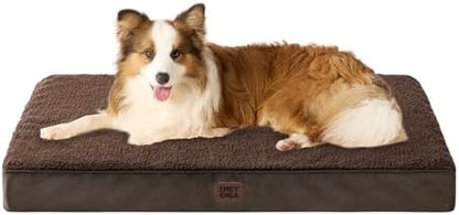 EHEYCIGA Orthopedic Dog Bed Large with Removable Washable Cover, 41IN Brown