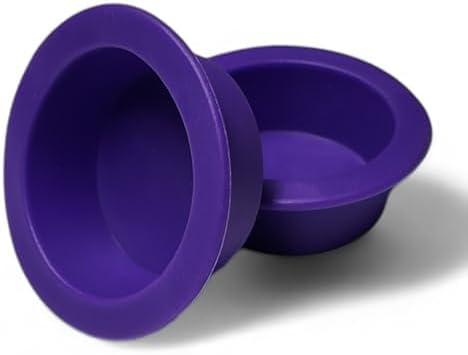 1.5oz Purple Silicone Reptile Feeding Dish – Large Flexible Food & Water Bowl – Ledge Compatible for Suction & Magnetic Holders – Durable, Easy Clean Cup for Geckos, Frogs & Small Pets