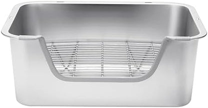 Stainless Steel Rabbit Sifting Litter Box (M & Hay Feeder)
