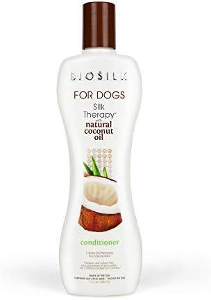 BioSilk for Dogs Silk Therapy Conditioner, with Coconut Oil, 12 Fl Oz