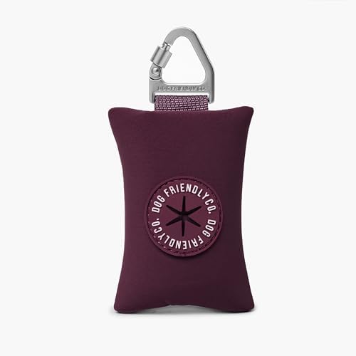 Dog Friendly Co. Poop Bag Holder for Leash, Dog Waste Bag, Premium Burgundy (Burgundy)