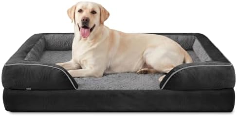 INVENHO Jumbo Orthopedic Dog Bed for Extra Large Dogs, Waterproof, Egg-Crate Foam Dog Couch Bed with Washable Removable Cover, Waterproof Lining and Nonskid Bottom