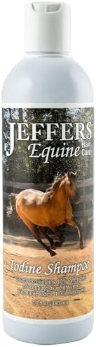 Jeffers Equine Iodine Shampoo for Horses, 16 oz - Deep Cleansing Grooming Soap, Coat & Skin Wash, Mane and Tail Care, Coconut Based Formula, Low Detergent, Barn & Travel Horse Shampoo