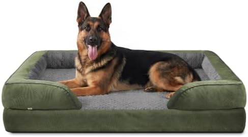 INVENHO Orthopedic Extra Large Dog Bed, XXL Waterproof Dog Sofa, Egg-Crate Foam Couch with Washable Removable Cover, Waterproof Lining and Nonskid Bottom