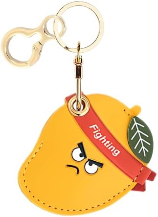 BORKUANA PU Leather Keychain Holder Protective Case Compatible with AirTag