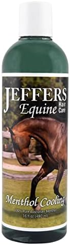 Jeffers Equine Menthol Cooling Horse Shampoo, 16 oz - Concentrated Horse Shampoo for Cleaning, Deodorizing & Conditioning Coat, Mane & Tail with 100% Pure Australian Menthol, Coconut Oil & Aloe Vera