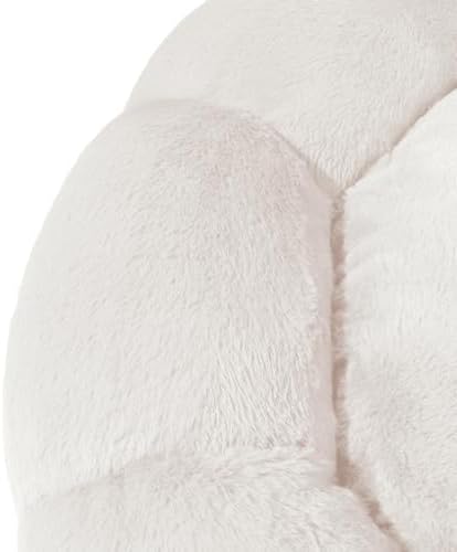Sherry Kline Pets “Daisy Round” Donut Shape Calming Bed for Dogs and Cats, from Soft Faux Fur, Available in 4 Sizes, Machine Washable