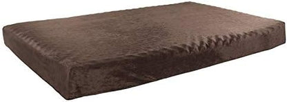 Orthopedic Dog Bed - 2-Layer Pet Bed for Floor, Kennel, or Crate with Removable Washable Cover - 46x27 Dog Bed for Large Dogs by PETMAKER (Brown)