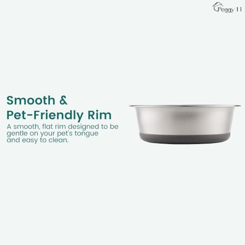 PEGGY11 Nonslip Stainless Steel Dog Cat Bowls, 2 US Cup Each, 2 Pack