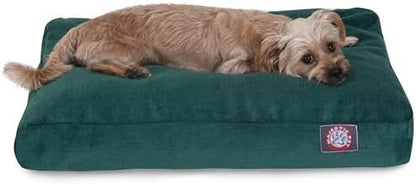 Majestic Pet Shredded Memory Foam Dog Bed Small with Removable Washable Cover – Rectangle Orthopedic Dog Bed–Durable Dog Crate Bed-Flat Dog Bed for Senior Dogs - (27x20) S - Villa - Marine