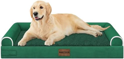 NANUYA Orthopedic Dog Bed for Large Dogs, 36 x 27 Inch, Emerald