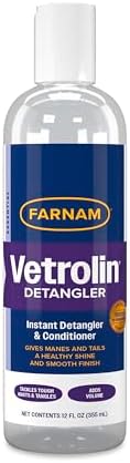 Farnam Vetrolin Detangler and Conditioner for Horse Manes and Tails, 12 Oz