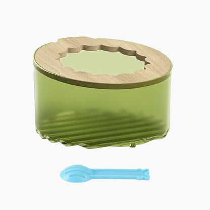 Marchul Hamster Sand Bath Box & Litter Box with Cleaning Scoop, Easy to Clean Bathroom for Dwarf Hamsters, Syrian Hamsters, Gerbils, Small Pets (Green)