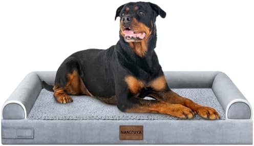 NANUYA Orthopedic Dog Bed for XX-Large Dogs, 44 x 34 Inch, Light Grey