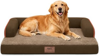 MEKIY Orthopedic Washable Dog Bed with Bolster for Medium to Large Dogs