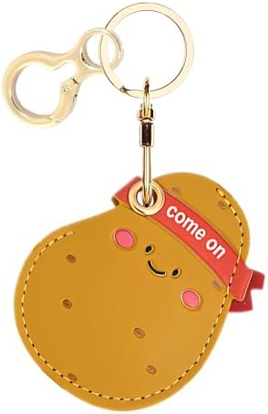 BORKUANA PU Leather Keychain Holder Protective Case Compatible with AirTag