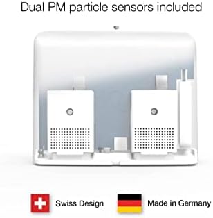 AirVisual Outdoor – Outdoor Air Quality Monitor, Detects PM1, PM2.5, PM10, Optional CO2, Temperature, Humidity, Pressure, Modular Sensor Design, Wi-Fi, LAN, German Made