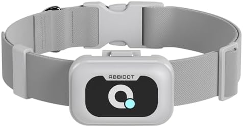 ABBIDOT GPS Tracker for Dogs - Real-Time Pet Tracker with Virtual Fence, Activity Monitor, Location History, Escape Alerts, 3-Mode Night Light, GPS Dog Tracker (Pale Grey)