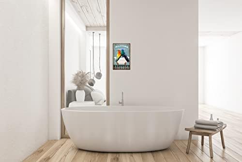 Funny Hummingbird Decor Vintage Bathroom and Bathtub Metal Tin Sign Bear Pet Lovers Gift Farm Home Bar Man Cave Retro Wall Art Poster Accessories 8x12 in