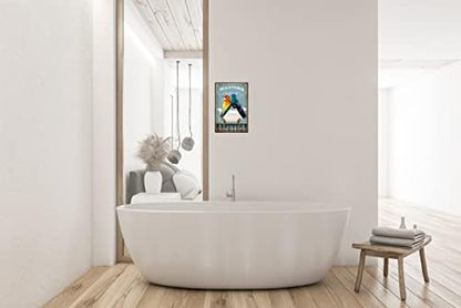 Funny Hummingbird Decor Vintage Bathroom and Bathtub Metal Tin Sign Bear Pet Lovers Gift Farm Home Bar Man Cave Retro Wall Art Poster Accessories 8x12 in