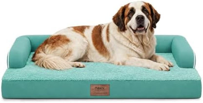 MEKIY Orthopedic Waterproof Jumbo Dog Bed with Bolster for Extra Large Dogs