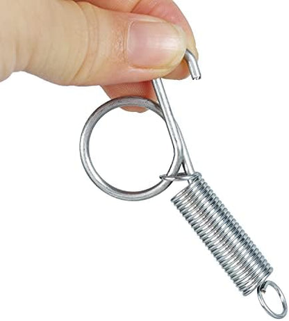 4pcs 75mm Metal Finger Spring Latch Hook, One-Handed Cage Door Spring Hooks, Large Cages Lock for Fixing Pet Cage Door,Bunnies, Rodents, Hamsters, Squirrels, Birds Cages Hook