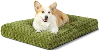 KSIIA Washable Dog Bed Medium Size Dog Crate Bed Pet Mat 29"x21" Green