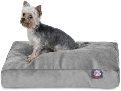Majestic Pet Shredded Memory Foam Dog Bed Large with Removable Washable Cover – Rectangle Orthopedic Dog Bed–Durable Dog Crate Bed-Flat Dog Bed for Senior Dogs - (44x36) L - Villa - Vintage