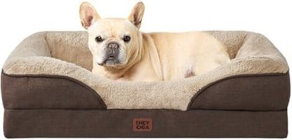 EHEYCIGA Orthopedic Dog Bed for Medium Dog, Memory Foam Dog Couch, Brown