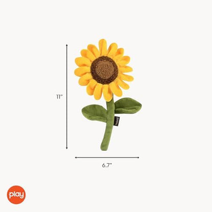 P.L.A.Y. Cute Plush Dog Toys - Blooming Buddies, Plant Themed Durable Squeaker Chew Toy, Great for Puppies & Small, Medium, Large Dog Breeds - Machine Washable, Recycled Materials (Sassy Sunflower)