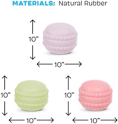 BarkBox Macaruffs Dog Toy - 3-Part - Toy for Medium to Large Dogs