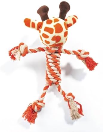 M-PETS Terra ECO Dog Toy – Squeaky Plush Dog Toy Made from Recycled Plastic Bottles, Soft & Durable Eco-Friendly Dog Toy (ZIA, Orange)