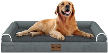 NANUYA Orthopedic Dog Bed for X-Large Dogs, 40 x 32 Inch, Dark Grey