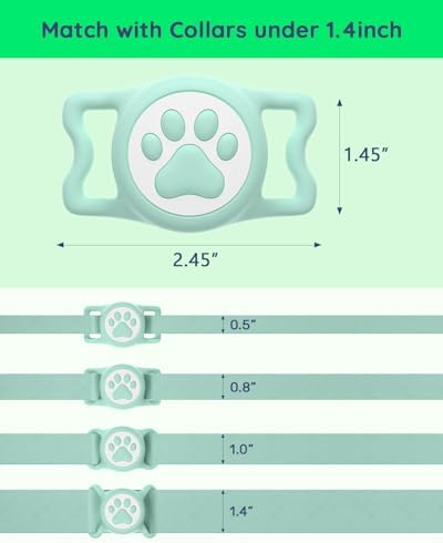 IP68 Waterproof Dog AirTag Holder for Dog Collar, Soft, Stretchy Silicone