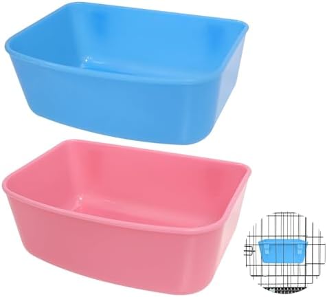 6 Pack Feeder (Blue, Pink), Hanging Feeder,Food and Water Container, Bath Water Bowl Universal for Birds Hamsters Mice Rats Rabbit Guinea Pig Small Pets (S)