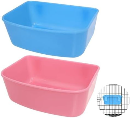 6 Pack Feeder (Blue, Pink), Hanging Feeder,Food and Water Container, Bath Water Bowl Universal for Birds Hamsters Mice Rats Rabbit Guinea Pig Small Pets (S)