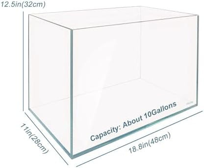 Allcolor Low Iron Glass Ultra Clear Rimless Aquarium Tank (10GaI)