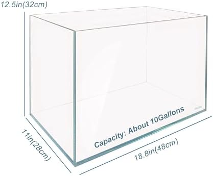 Allcolor Low Iron Glass Ultra Clear Rimless Aquarium Tank (10GaI)