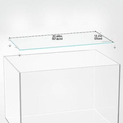 LANDEN Glass Aquarium Lid with Clips for 60x40cm 23 Gallon Rimless Tank