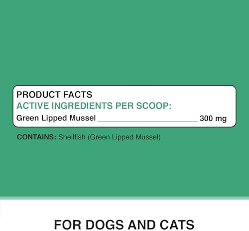 American Standard Supplements Green Lipped Mussel Powder for Dogs & Cats - Joint & Mobility Support - 3.17 oz (90g)