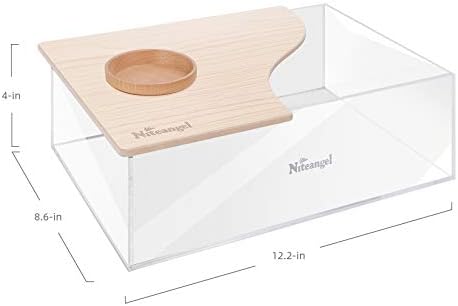 Niteangel Animal Sand-Bath Box: - Acrylic Critter's Sand Bath Shower Room & Digging Sand Container for Hamsters Mice Lemming Gerbils or Other Small Pets (Rectangle, Burlywood)
