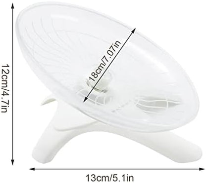 Hamster Wheel Hamster Flying Saucer Silent Exercise Wheel Running Wheel for Dwarf Hamsters Gerbil Mice Small Animals (White)
