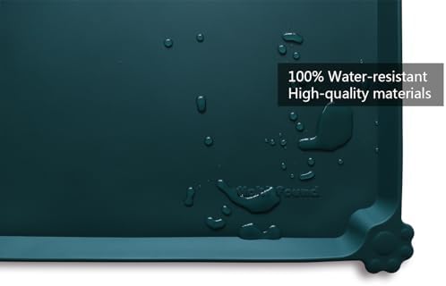 Hoki Found Silicone Pet Food Mats Tray - High-Lips Pet Dog Cat Bowl Mats - Dog Pet Cat Feeding Mat - Waterproof Dog Cat Food Mats -Pet Water Mats for Floors - Dark Cedar