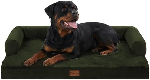 Orthopedic Dog Bed for Extra Large Dogs, 48x30in, Olive Green