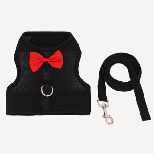 Rabbit Harness and Leash Set for Walking Escape Proof, Black M