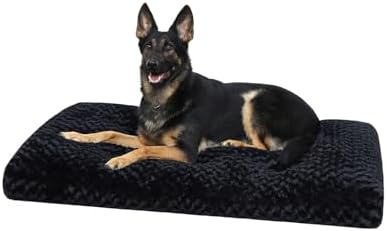 KSIIA Washable Dog Bed Medium Size Dog Crate Bed Pet Mat 35"x23" Black